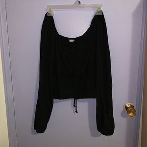 Black off the shoulder shirt